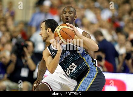 USA Kobe Bryant (b) e Argentina Emanuel Ginobili durante amichevole match.Luglio 22,2012. (ALTERPHOTOS/Acero) /NortePhoto.com* **CREDITO*OBLIGATORIO* Foto Stock