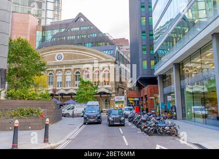 London Financial District, UK.Vista dei grattacieli del quartiere finanziario di Londra Foto Stock