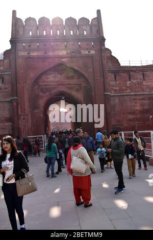 Delhi, India. Il Jama Majid Foto Stock