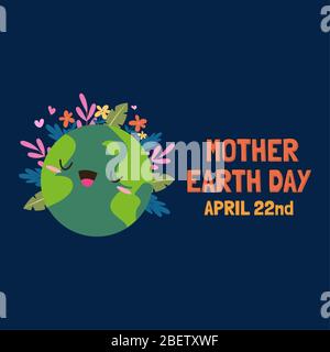 Carta giorno di Happy Mamma Earth Illustrazione Vettoriale