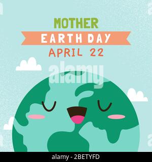 Carta giorno di Happy Mamma Earth Illustrazione Vettoriale