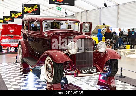 Automobili / American Made 1932 Ford Tudor esposto al Motor show a Melbourne Victoria Australia. Foto Stock