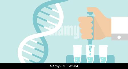 Illustrazione della bandiera del test PCR (Polymerase Chain Reaction) / nuovo coronavirus Illustrazione Vettoriale