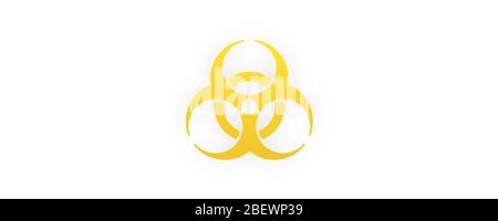 Segnale di rischio biologico. Simbolo giallo di un rischio biologico significativo per la salute Illustrazione Vettoriale