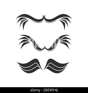 Modello vettoriale ispirazione logo ali Creative, su sfondo bianco. Illustrazione Vettoriale