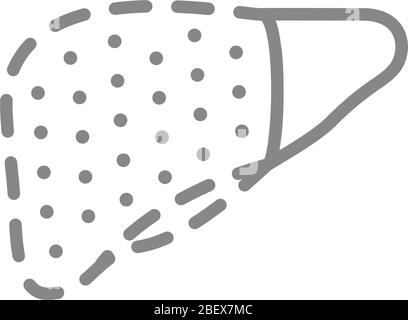 Icona linea epatica malata. Epatectomia, malattia dell'organo digerente, cirrosi, simbolo dell'epatite Illustrazione Vettoriale