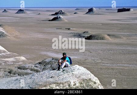 Marzo 1988 - La Cina del bacino di Qaidam paesaggio simile con Marte Foto Stock