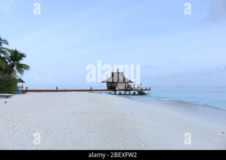 Banyan Tree Vabbinfaru Maldives Island Foto Stock