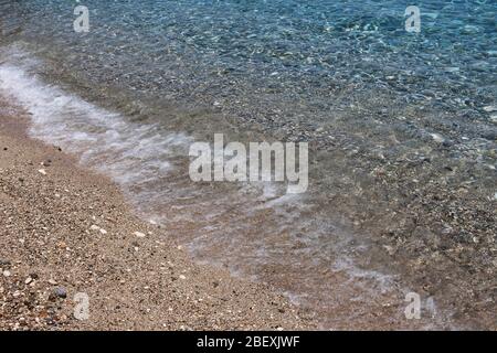 Dettagli cristallini a Cala Luna in Sardegna. Foto Stock