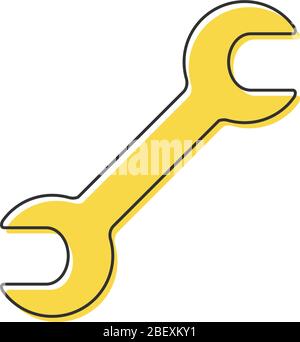 Riparazione Fix Wrench semplice disegno icona. Servizio di riparazione. Illustrazione vettoriale in stock isolata su sfondo bianco. Illustrazione Vettoriale