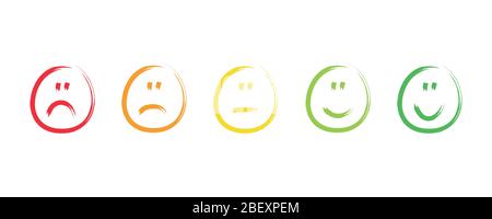 Valutazione disegnata a mano soddisfazione feedback emozioni illustrazione vettoriale EPS10 Illustrazione Vettoriale