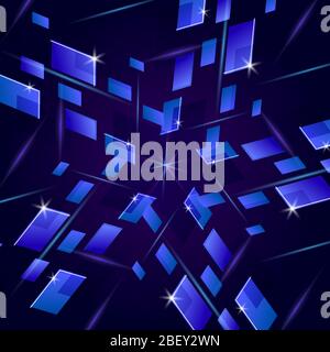 Astratto sfondo blu con forme geometriche. Modello per il testo Illustrazione Vettoriale