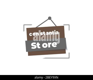 Design del modello del logo del negozio online. Icona di gioco del logo del mercato del negozio di shopping di lusso e professionale Illustrazione Vettoriale