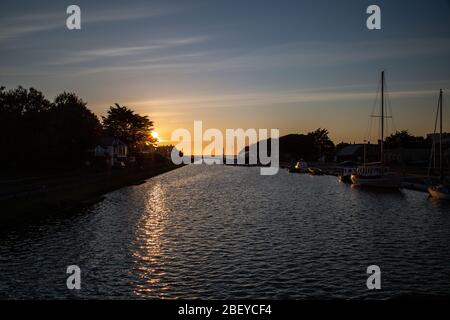 Tramonto Bude Canal Foto Stock