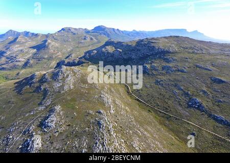 Foto aerea delle montagne che guardano verso Table Mountain Foto Stock