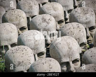 Campo di concentramento di Mauthausen dove sono stati imprigionati migliaia di prigionieri ebrei e oppositori politici del regime nazista. Austria Foto Stock