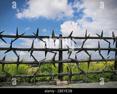 Campo di concentramento di Mauthausen dove sono stati imprigionati migliaia di prigionieri ebrei e oppositori politici del regime nazista. Austria Foto Stock