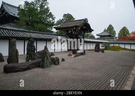 Buddhismo Buddista Giardino Zen Tempio Tōfuku-ji del XV secolo, 15-Chōme 778 Honmachi, Higashiyama-ku, Kyōto, Prefettura di Kyoto Foto Stock