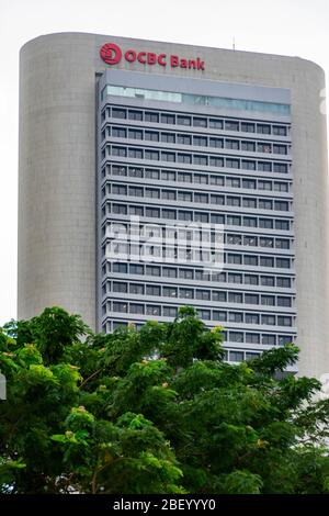 OCBC Bank Building nel Central Business District, Singapore, 2 marzo 2020 Foto Stock