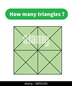 Quanti triangoli? puzzle matematico. Illustrazione Vettoriale