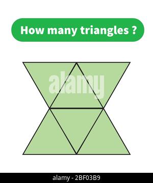 Quanti triangoli? puzzle matematico. Illustrazione Vettoriale