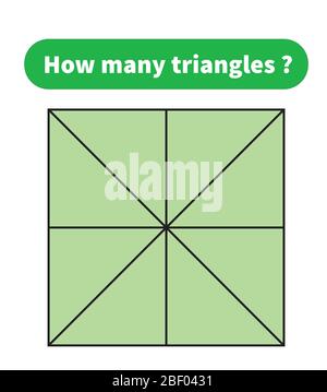 Quanti triangoli? puzzle matematico. Illustrazione Vettoriale