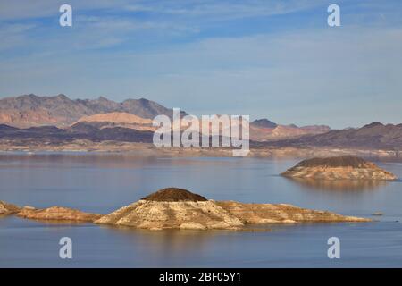 Lago Mead sul fiume Colorado vicino alla diga di Hoover Foto Stock
