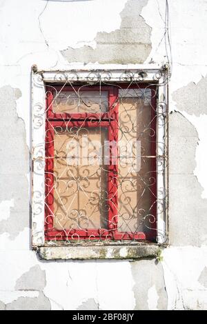 Finestra a bordo, Dublino, Irlanda. Foto Stock