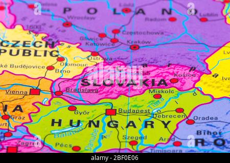 Europa, mappa della Slovacchia Foto Stock