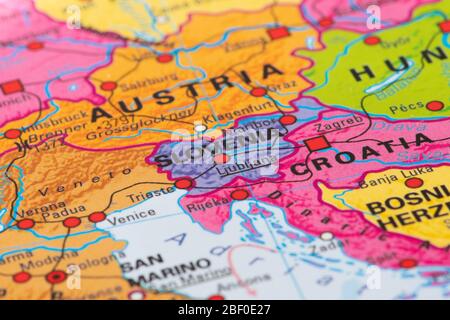 Europa, mappa della Slovenia Foto Stock