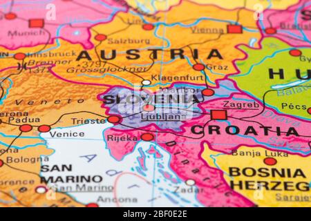 Europa, mappa della Slovenia Foto Stock