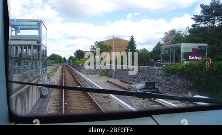 COPENHAGEN, DANIMARCA - 06 LUGLIO 2015: A bordo della metropolitana a Copenhagen Foto Stock