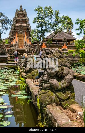 Vista verticale del Palazzo sull'acqua di Ubud a Bali, Indonesia. Foto Stock