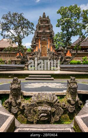 Vista verticale del Palazzo sull'acqua di Ubud a Bali, Indonesia. Foto Stock