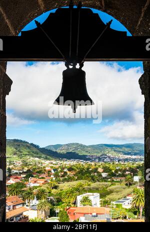 La Laguna paesaggio urbano visto dal campanile di Iglesia de la Concepción a la Laguna, Tenerife. Foto Stock