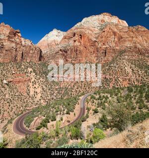 Il Tempio Est nel Parco Nazionale di Zion, Utah, USA. Foto Stock