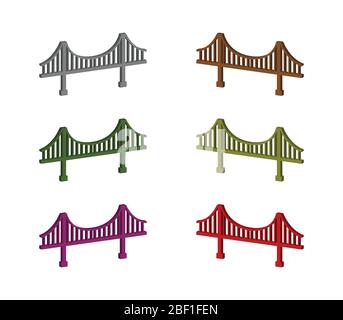 icona del ponte illustrata in vettore su sfondo bianco Illustrazione Vettoriale