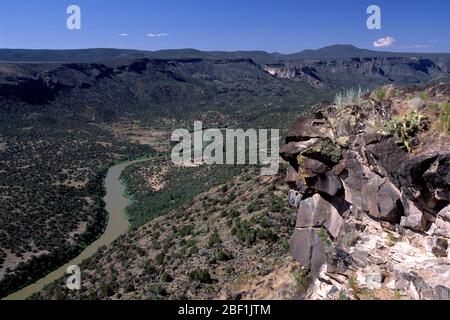 White Rock si affaccia sul Rio Grande River, White Rock, New Mexico Foto Stock