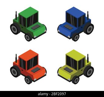 icona del trattore isometrica illustrata in vettore su sfondo bianco Illustrazione Vettoriale