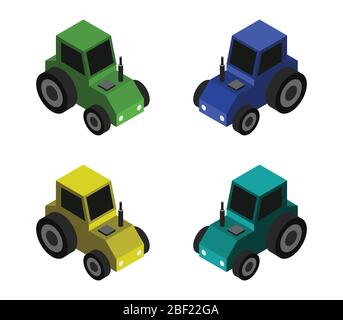 icona del trattore isometrica illustrata in vettore su sfondo bianco Illustrazione Vettoriale