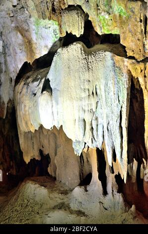 Stalattite in Cayman Crystal Caves, Grand Cayman Island Foto Stock