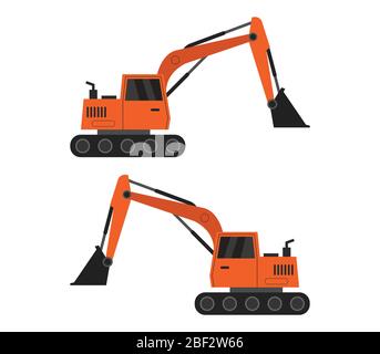 icona escavatore illustrata nel vettore su sfondo bianco Illustrazione Vettoriale