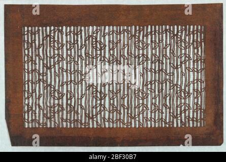 Hiragana e motivo dei fiori. Righe ripetute di caratteri giapponesi (hiragana) e motivi floreali si differenziano con spesse linee positive e negative. Foto Stock