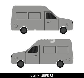 icona furgone illustrata nel vettore su sfondo bianco Illustrazione Vettoriale