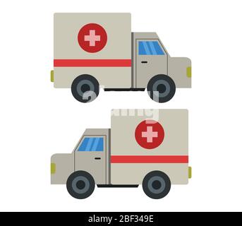 icona ambulanza illustrata nel vettore su sfondo bianco Illustrazione Vettoriale