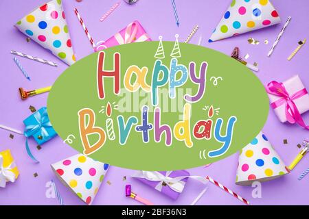 Bel biglietto di auguri per la celebrazione del compleanno Foto Stock