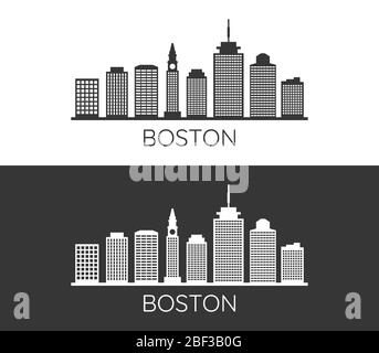 Icona di Boston illustrata in vettore su sfondo bianco Illustrazione Vettoriale