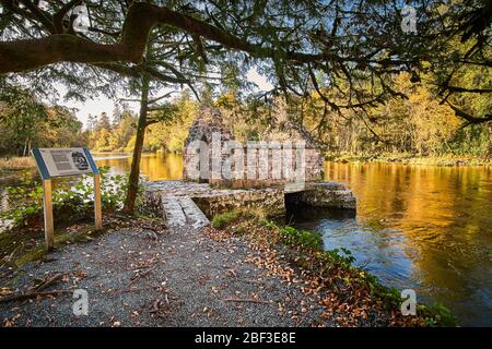 Monk's Fishing house rovina Cong County Mayo Irlanda Foto Stock