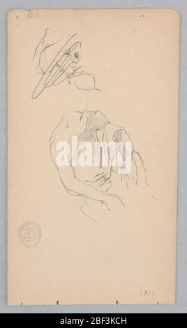 Uomo. Disegno di una figura seduta maschile che indossa un turbante. Foto Stock