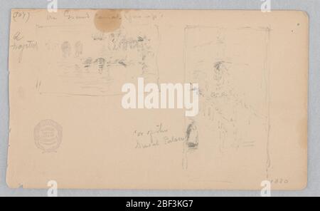 Vista su Venezia. Schizzi del Canal Grande e del Palazzo Ducale di Venezia. Foto Stock